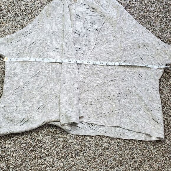 Eileen Fisher Oatmeal Italian Yarn Linen Blend Cardigan - Picture 3 of 6
